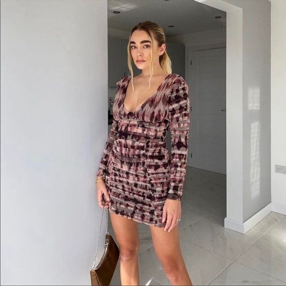 ZARA DRAPED TULLE DRESS - Picture 1 of 15